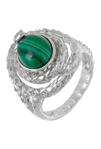 Bijuterii femei forever creations usa inc sterling silver malachite snake ring green