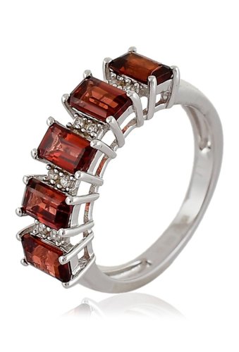 Bijuterii femei forever creations usa inc sterling silver red garnet natural zircon ring red