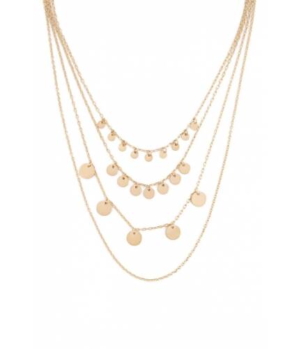 Bijuterii femei forever21 disc charm layered necklace gold