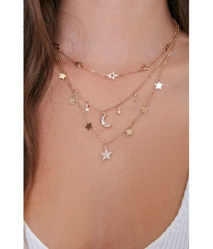 Bijuterii femei forever21 moon stars layered necklace gold