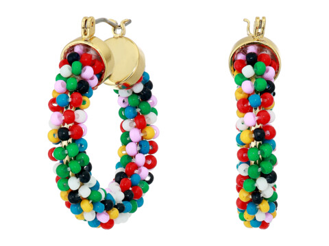 Bijuterii femei jcrew mini-bead hoop earrings multicolor