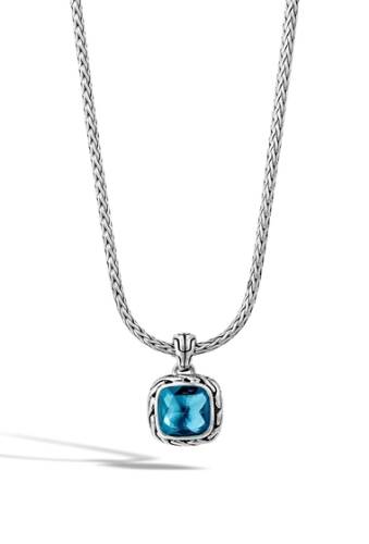 Bijuterii femei john hardy sterling silver classic chain pendant necklace blue