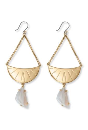 Bijuterii femei lucky brand white agate drop earrings gold