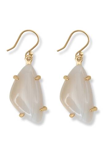 Bijuterii femei lucky brand white agate stone drop earrings gold