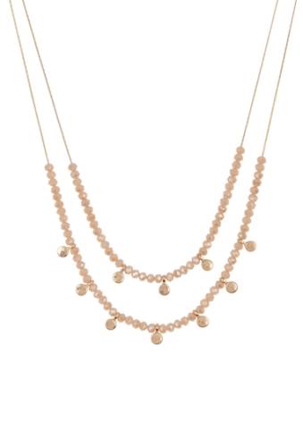 Bijuterii femei melrose and market double layered bead crystal necklace blush- gold