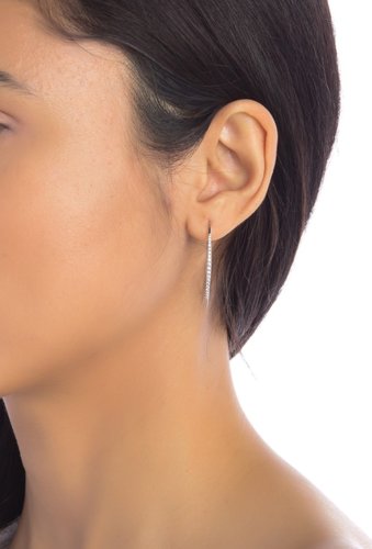 Bijuterii femei nordstrom rack curved pave linear earrings clear- silver