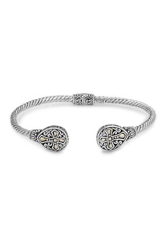 Bijuterii femei samuel b jewelry sterling silver 18k gold 3mm twisted cable bangle silver-gold