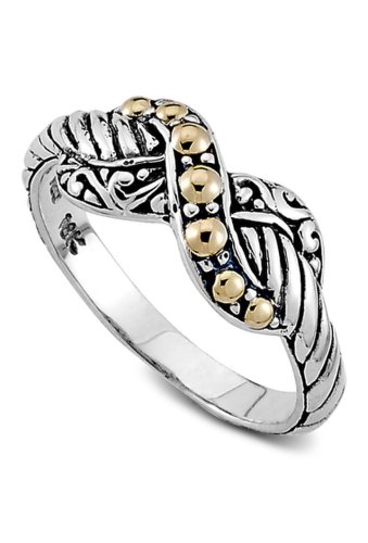 Bijuterii femei samuel b jewelry sterling silver 18k gold infinity ring silver-gold