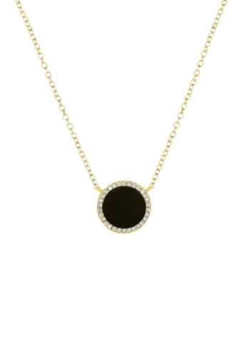 Bijuterii femei savvy cie 18k gold vermeil black onyx halo necklace black
