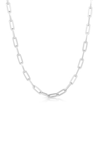 Bijuterii femei sphera milano 14k white gold plated sterling silver chain necklace white gold