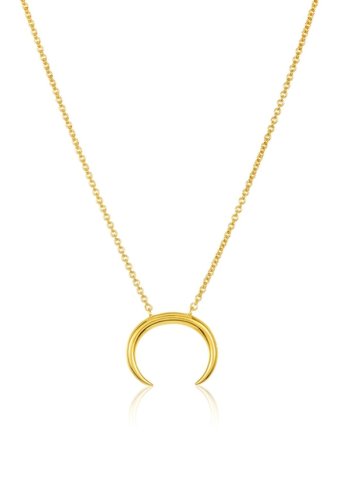 Bijuterii femei sterling forever 14k yellow gold vermeil horn pendant necklace gold