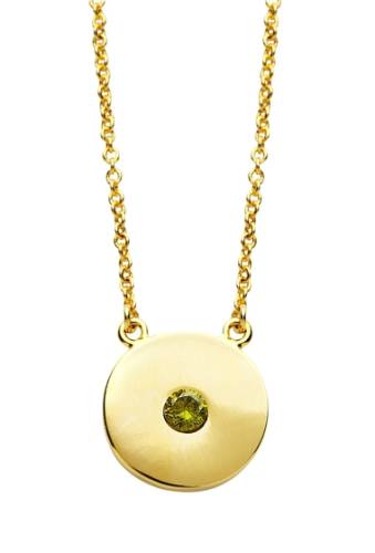 Bijuterii femei sterling forever birthstone cz disc pendant necklace - august gold