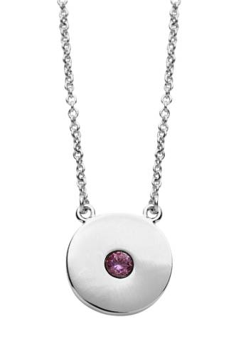 Bijuterii femei sterling forever birthstone cz disc pendant necklace - february silver
