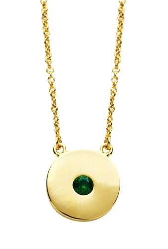 Bijuterii femei sterling forever birthstone cz disc pendant necklace - may gold