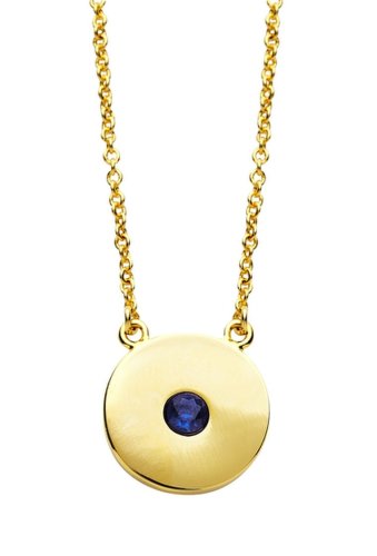 Bijuterii femei sterling forever birthstone cz disc pendant necklace - september gold