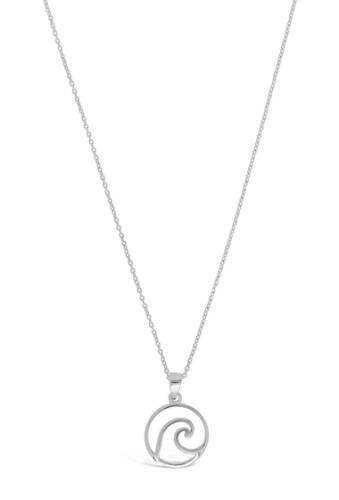 Bijuterii femei sterling forever sterling silver open circle wave pendant necklace silver