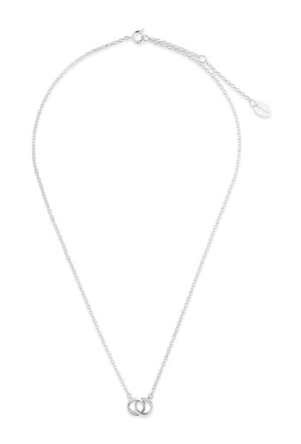 Bijuterii femei sterling forever sterling silver polished interlocking circle pendant necklace silver