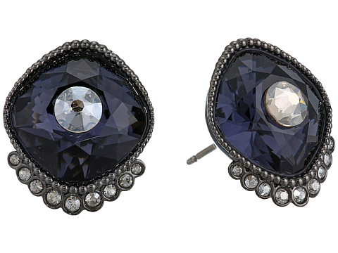 Bijuterii femei swarovski black baroque stud pierced earrings graphite