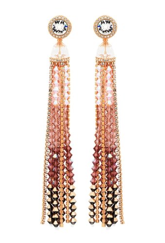 Bijuterii femei swarovski ocean view crystal tassel drop earrings pink