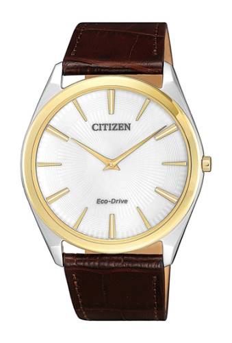 Ceasuri barbati citizen watches mens eco-drive ultra thin gold stiletto watch 38mm brown