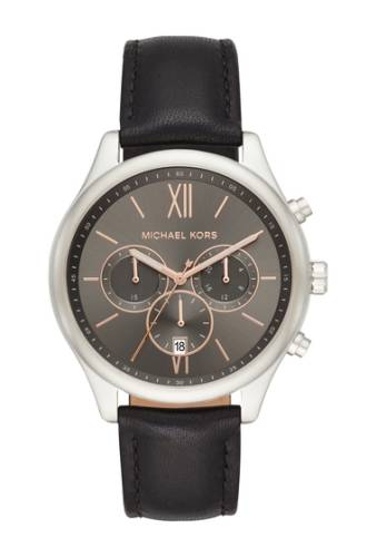 Ceasuri barbati michael michael kors mens benning chronograph leather strap watch 43mm no color