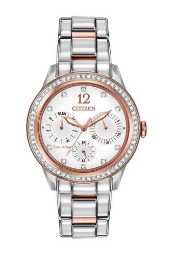 Ceasuri femei citizen watches womens silhouette crystal eco-drive stainless steel watch 37mm two-tone