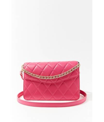 Genti femei forever21 quilted convertible crossbody bag hot pink