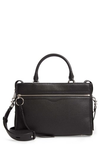 Genti femei rebecca minkoff bedford zip leather satchel black