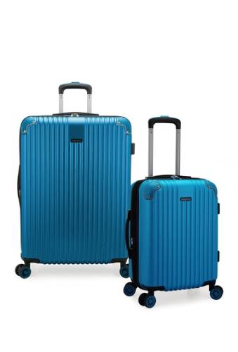 Genti femei traveler\'s choice charvi ii 2-piece expandable hardside spinner luggage set aqua blue