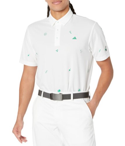 Imbracaminte barbati adidas golf aeroready play green monogram polo white