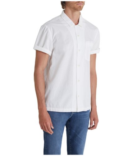 Imbracaminte barbati ag adriano goldschmied foster short sleeve shirt ivory dust