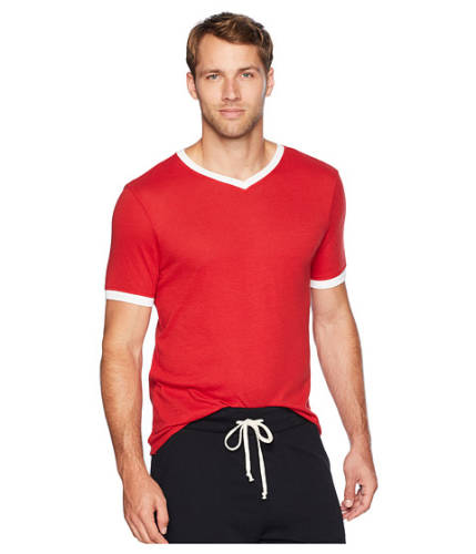 Imbracaminte barbati alternative apparel vintage jersey striker v-neck tee scarlet redwhite