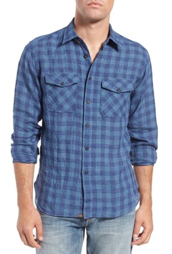 Imbracaminte barbati billy reid graham standard fit linen shirt bluerust