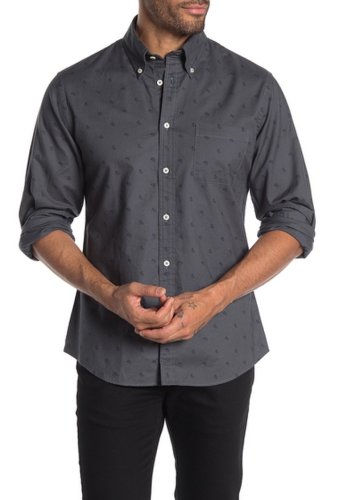 Imbracaminte barbati brooks brothers micro paisley long sleeve regent fit shirt med grey
