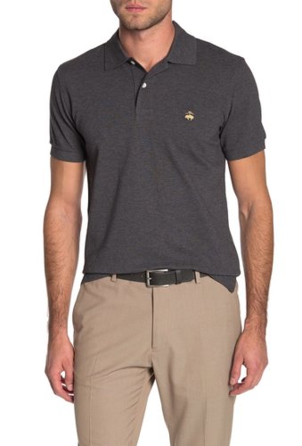Imbracaminte barbati brooks brothers solid pique slim fit polo charcoal