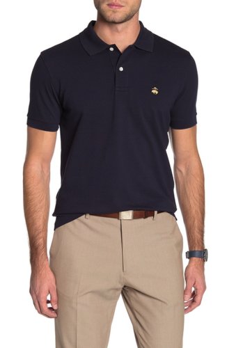 Imbracaminte barbati brooks brothers solid pique slim fit polo navy