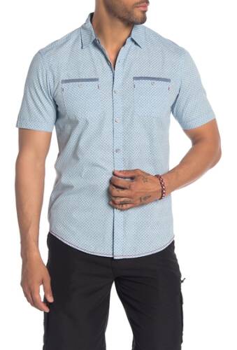 Imbracaminte barbati burnside patterned short sleeve regular fit shirt light blue