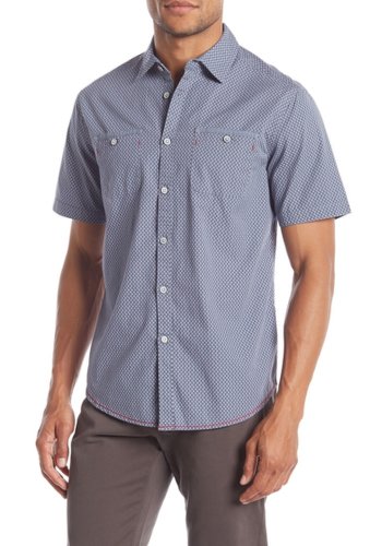 Imbracaminte barbati burnside patterned short sleeve regular fit shirt navy