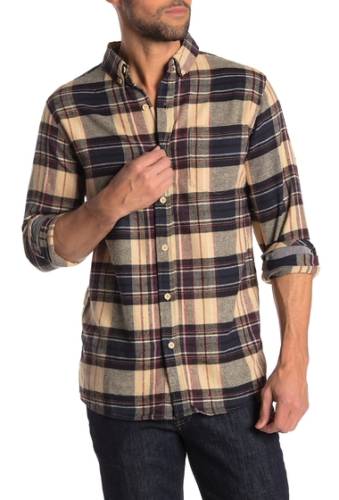 Imbracaminte barbati burnside plaid flannel classic fit shirt tan