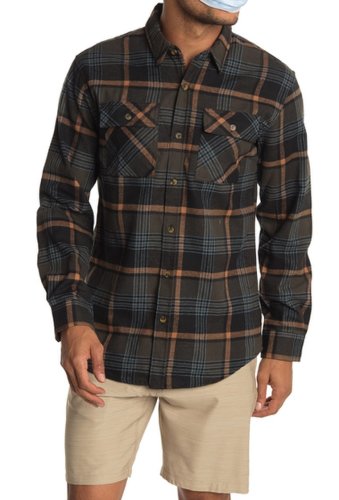 Imbracaminte barbati burnside plaid flannel regular fit shirt rust
