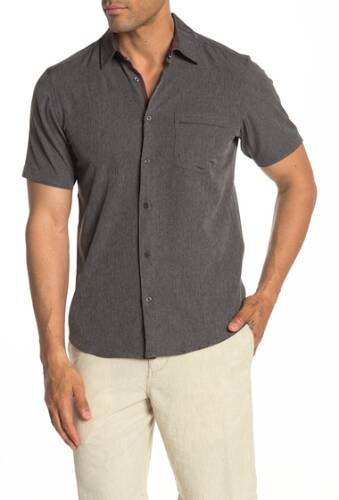 Imbracaminte barbati burnside solid short sleeve regular fit shirt charcoal