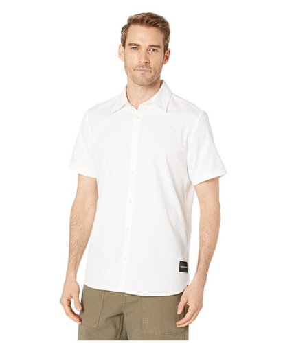 Imbracaminte barbati calvin klein short sleeve oxford button down shirt standard white