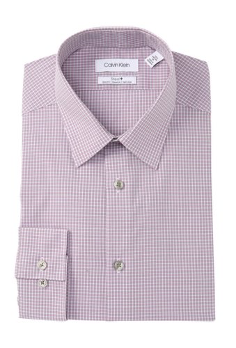 Imbracaminte barbati calvin klein slim fit stretch grid dress shirt pink multi