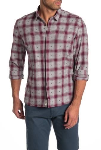 Imbracaminte barbati civil society perry long sleeve covered placket plaid regular fit shirt mulberry