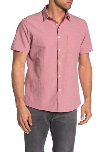 Imbracaminte barbati civil society short sleeve trim fit shirt rose