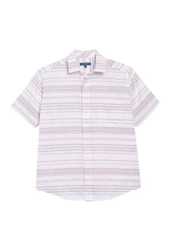 Imbracaminte barbati cole haan linen blend striped regular fit shirt nirvana