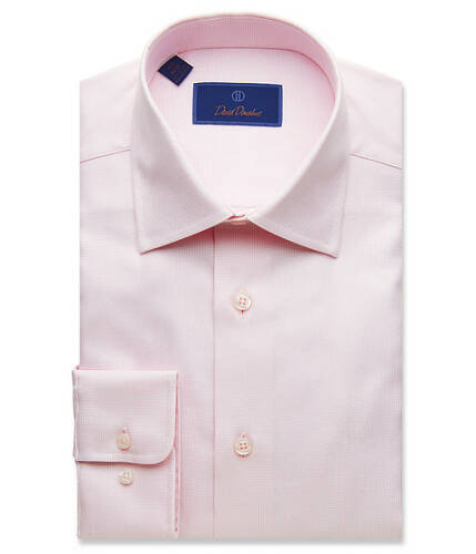 Imbracaminte barbati david donahue regular fit micro basketweave dress shirt pink