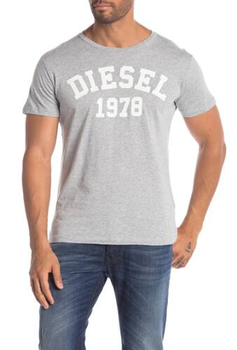 Imbracaminte barbati diesel 1978 brand logo t-shirt lightgrey