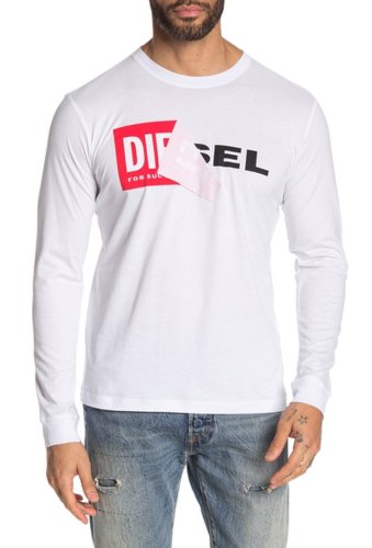 Imbracaminte barbati diesel t-diego long sleeve t-shirt white