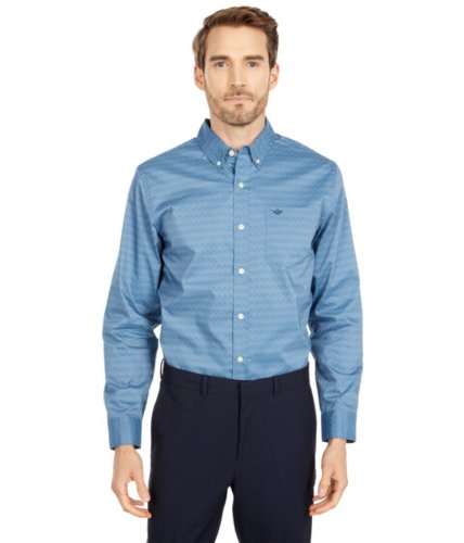 Imbracaminte barbati dockers long sleeve signature comfort flex shirt copen blue print